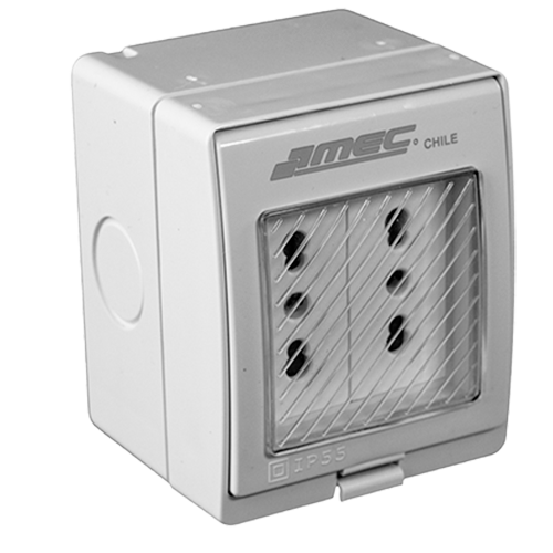 Enchufe Tomacorriente Exterior Hidrobox 10/16A IP55